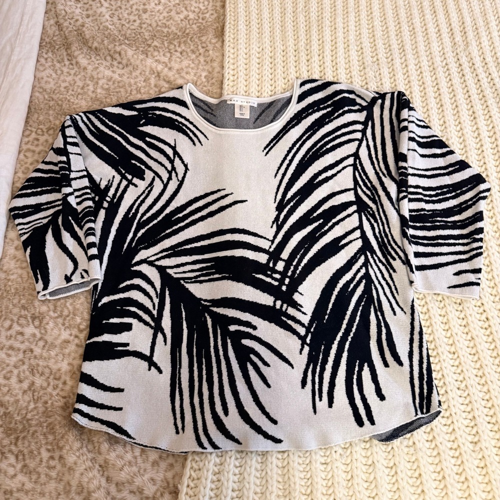 Jessica Simpson Max Studio Elle Sweater Bundle Bow Leopard Palm Print S M L - Picture 4 of 7